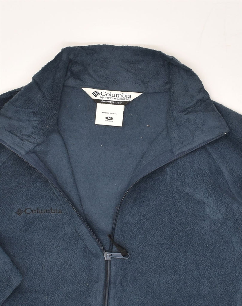 COLUMBIA Womens Fleece Jacket UK 14 Medium Navy Blue Polyester | Vintage Columbia | Thrift | Second-Hand Columbia | Used Clothing | Messina Hembry 