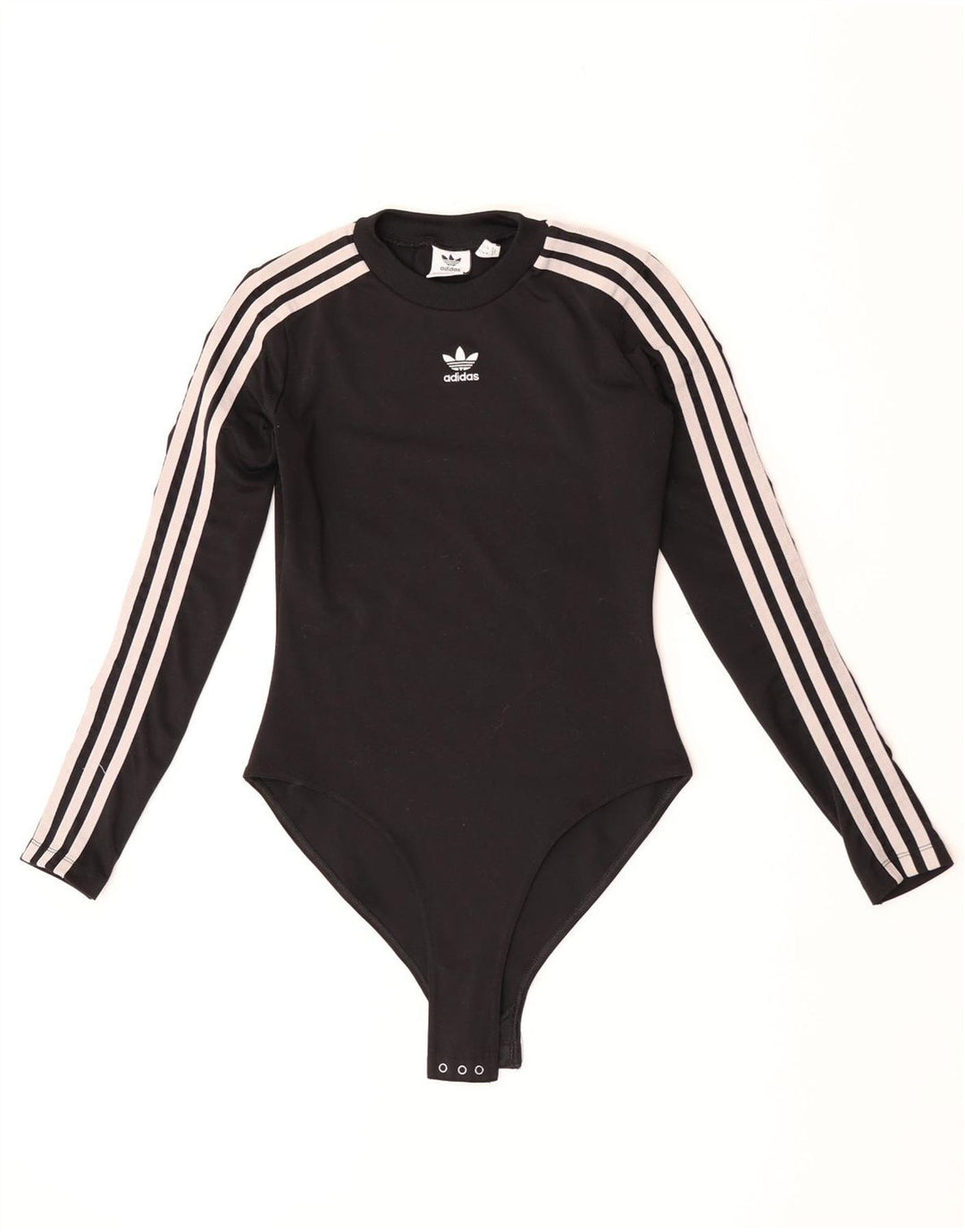 Adidas Womens Long Sleeve Bodysuit UK 8 Small Black Polyester