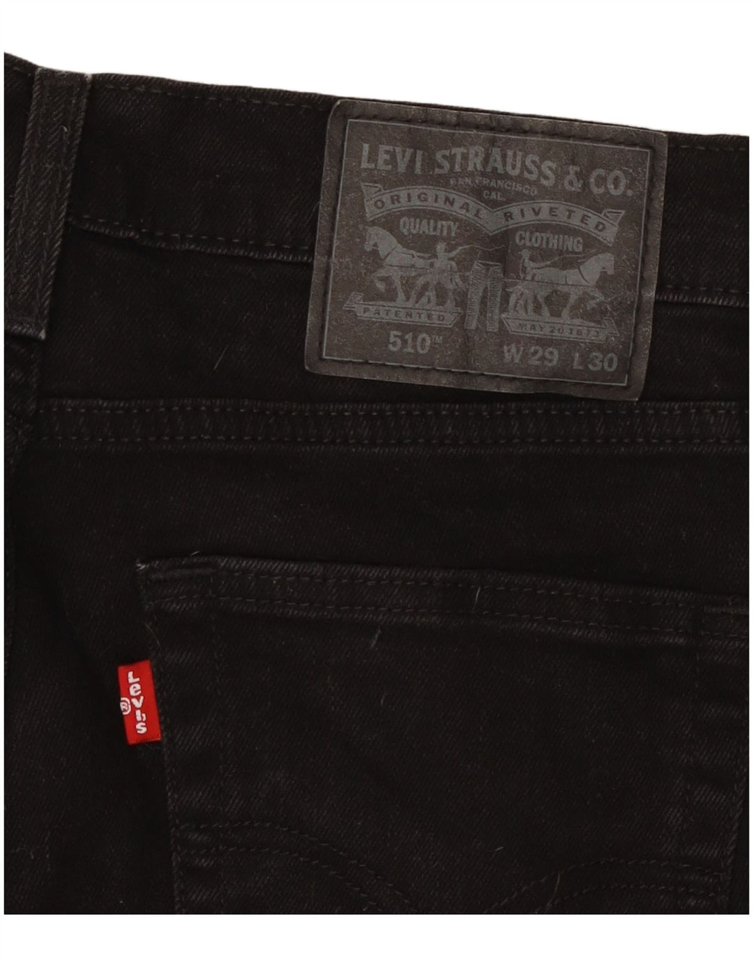 LEVI'S Womens 510 Skinny Jeans W29 L27 Black Cotton