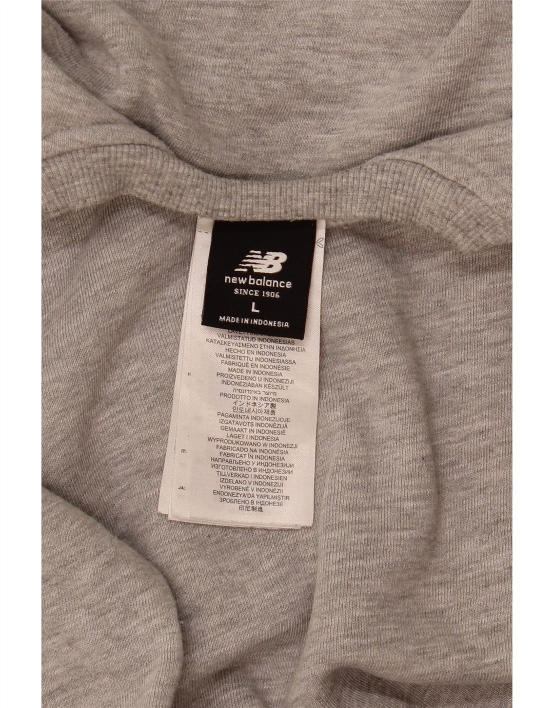New Balance Mens Sweatshirt Jumper Large Grey Flecked Cotton