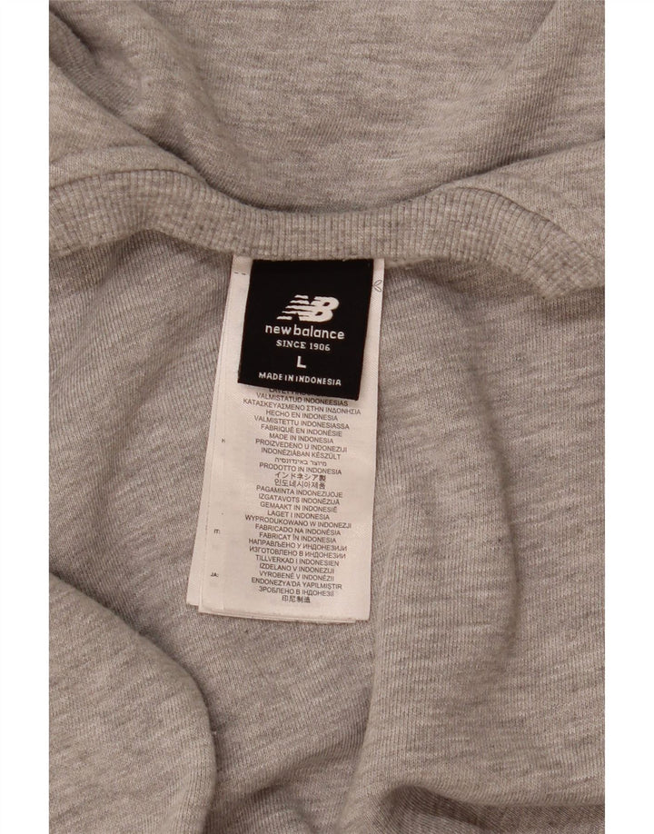 New Balance Mens Sweatshirt Jumper Large Grey Flecked Cotton