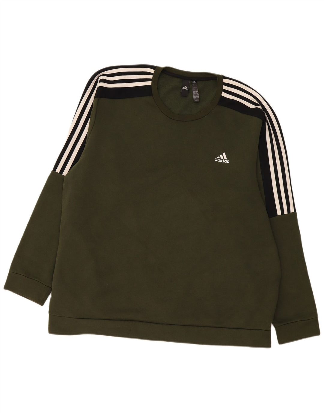 Adidas Mens Sweatshirt Jumper 2XL Khaki Colourblock Cotton
