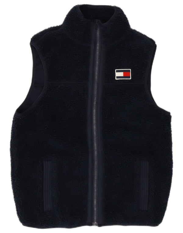 Tommy Hilfiger Womens Fleece Gilet UK 10 Small Navy Blue Polyester