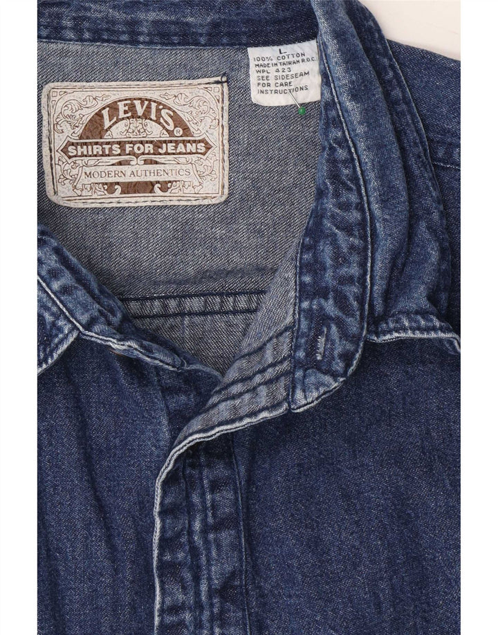 Levi's Mens Denim Shirt Large Blue Cotton
