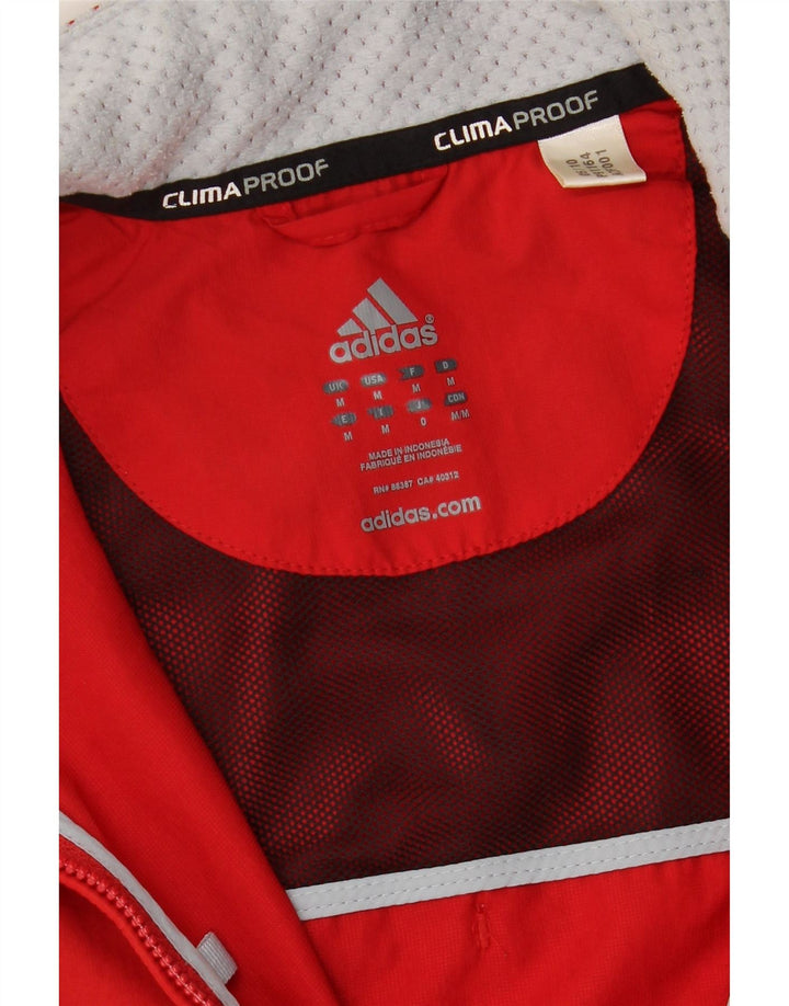 ADIDAS Mens Clima Proof Tracksuit Top Jacket Medium Red Colourblock