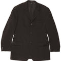 Zara Mens 3 Button Blazer Jacket EU 52 Large Black Polyester