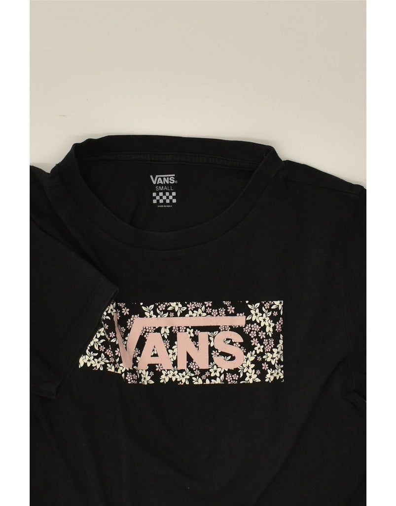 VANS Womens Graphic T-Shirt Top UK 8 Small Black | Vintage Vans | Thrift | Second-Hand Vans | Used Clothing | Messina Hembry 