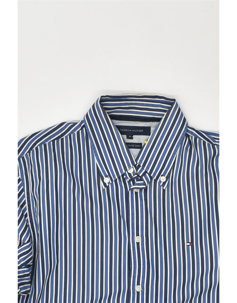 TOMMY HILFIGER Mens Shirt Medium Blue Striped Cotton | Vintage Tommy Hilfiger | Thrift | Second-Hand Tommy Hilfiger | Used Clothing | Messina Hembry 