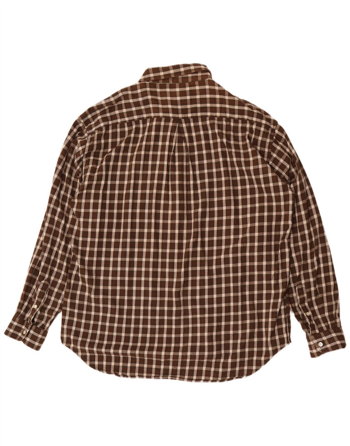 Fila Mens Flannel Shirt XL Brown Check Cotton