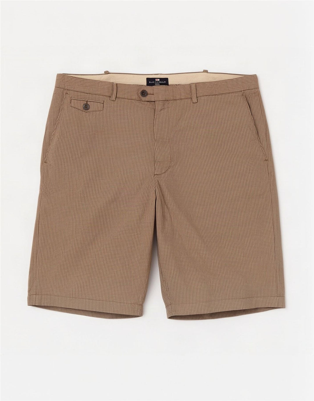 Marks & Spencer Mens Blue Harbour Chino Shorts W40 XL Khaki Gingham Cotton