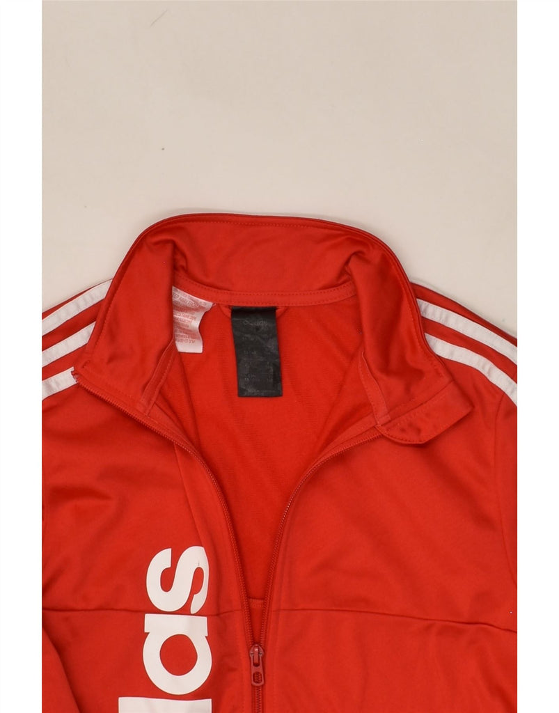 ADIDAS Boys Graphic Tracksuit Top Jacket 13-14 Years Red Polyester | Vintage Adidas | Thrift | Second-Hand Adidas | Used Clothing | Messina Hembry 