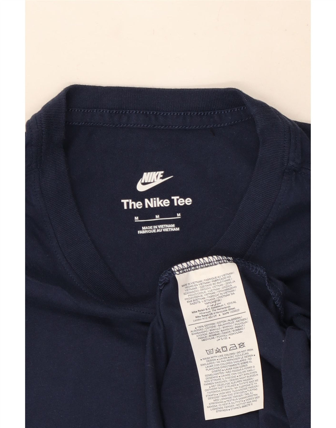 Nike Mens T-Shirt Top Medium Navy Blue Cotton