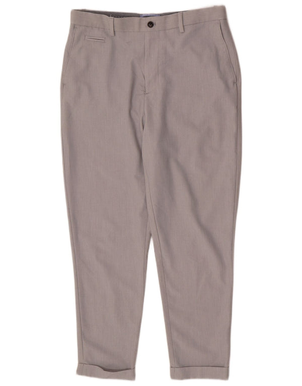 Zara Mens Tapered Regular Chino Trousers EU 40 Medium W31 L25 Grey