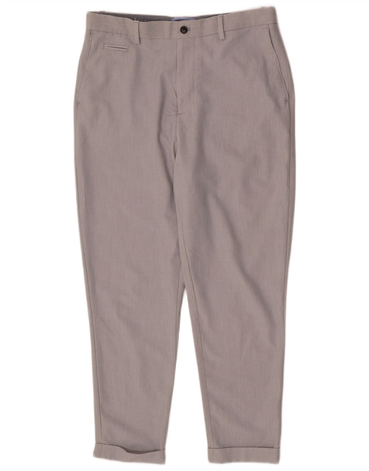 Zara Mens Tapered Regular Chino Trousers EU 40 Medium W31 L25 Grey