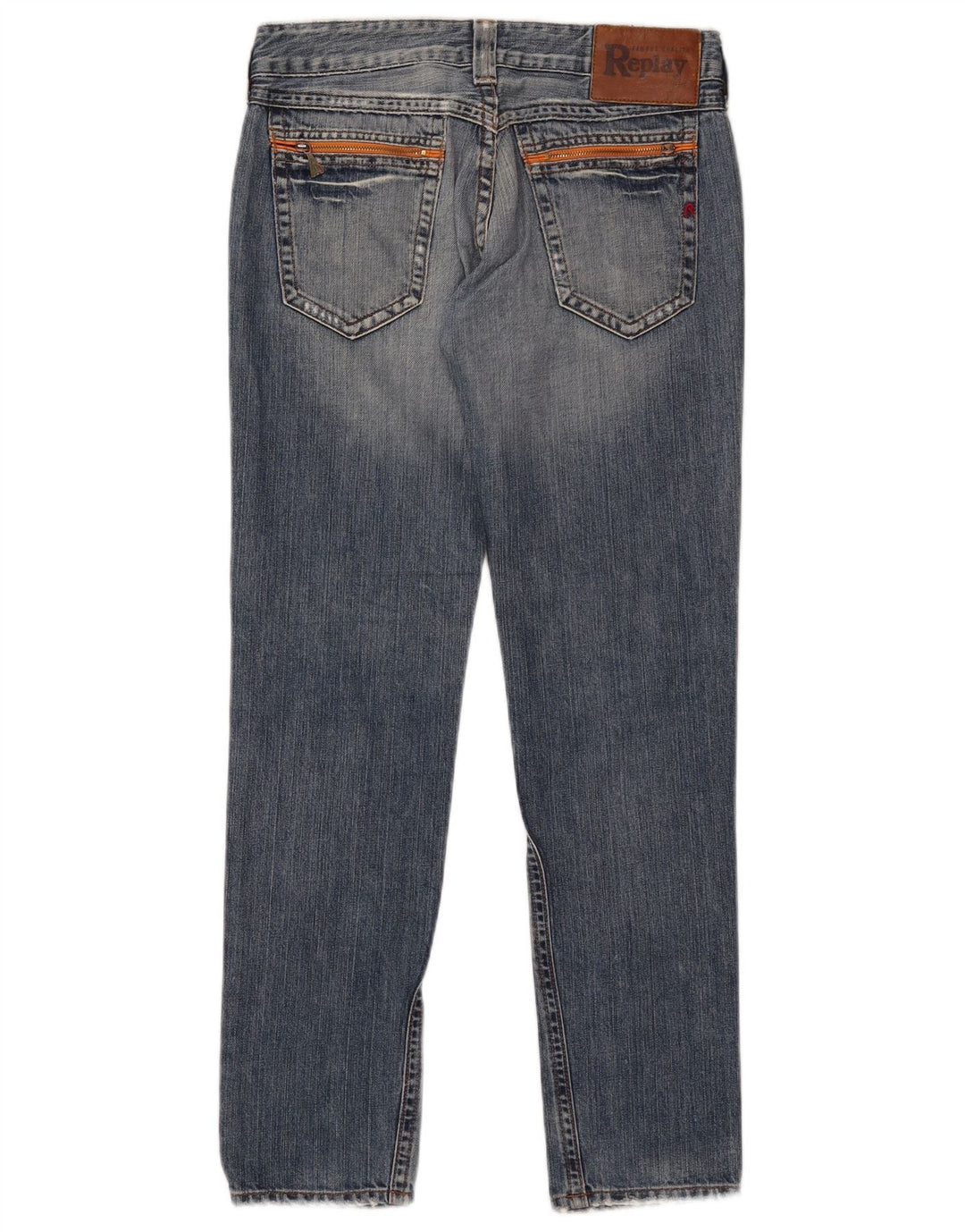 Replay Womens Straight Jeans W28 L30 Blue Cotton