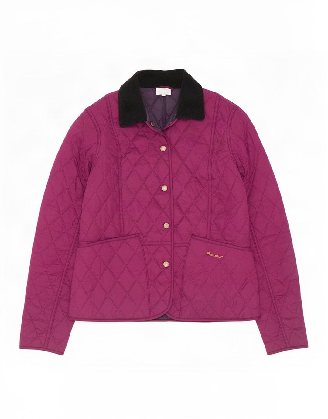 Barbour Womens Quilted Jacket UK 8 Small Purple Polyester