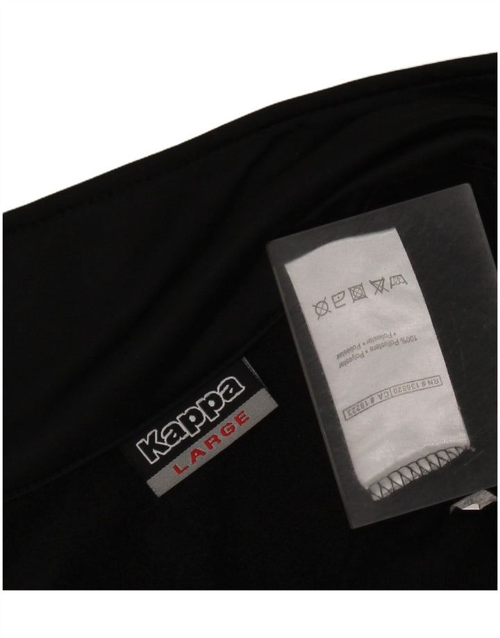 Kappa Mens Graphic Tracksuit Top Jacket Large Black Polyester