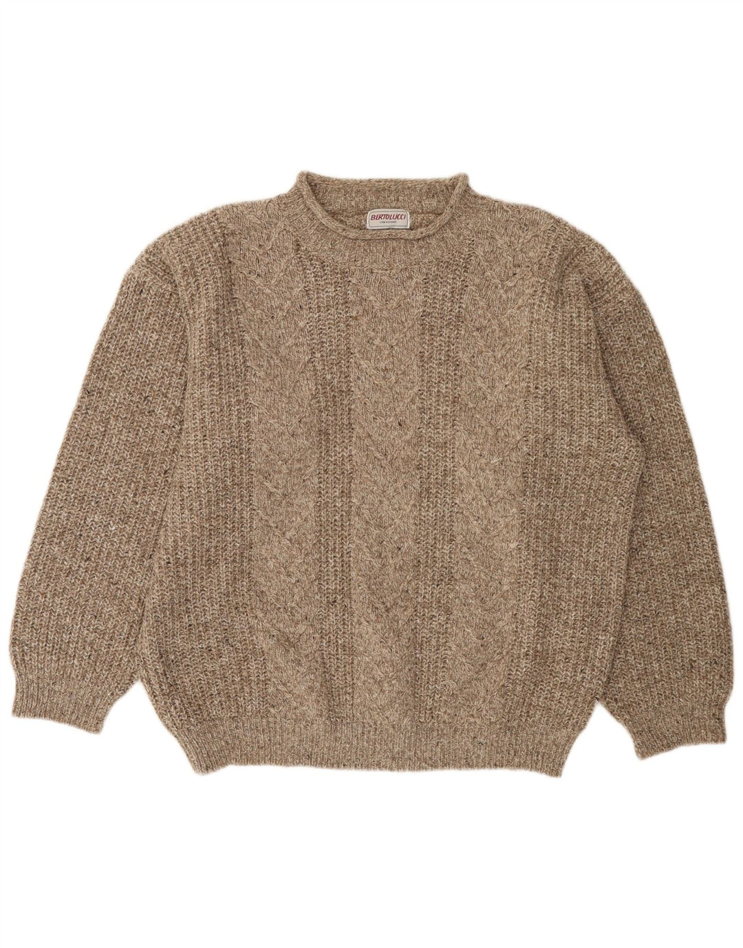 BERTO LUCCI Mens Crew Neck Jumper Sweater XL Grey Striped