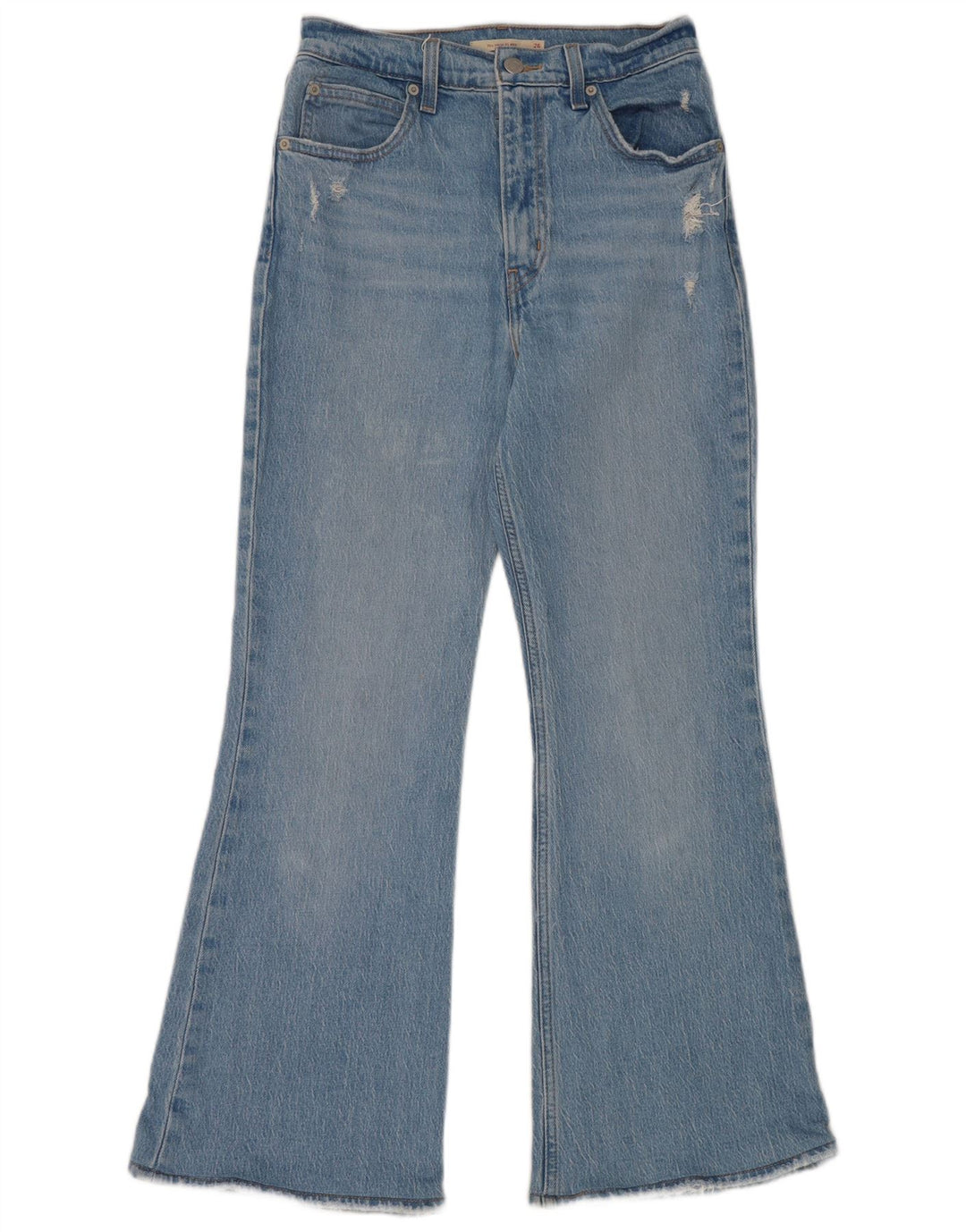 Levi's Womens Distressed High Rise Flared Jeans W26 L27 Blue Cotton
