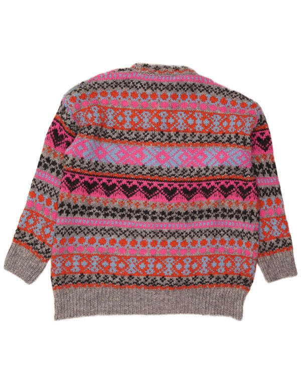 Zara Womens Crew Neck Jumper Sweater UK 16 Large Multicoloured Fair Isle