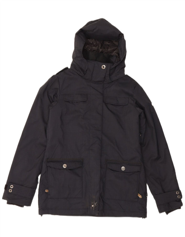 Roxy Womens Hooded Slim Fit Windbreaker Jacket UK 14 Medium Black Polyester