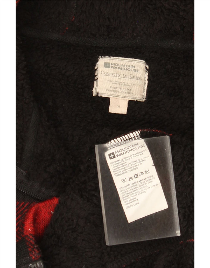 Mountain Warehouse Mens Sherpa Zip Hoodie Sweater Medium Red Gingham