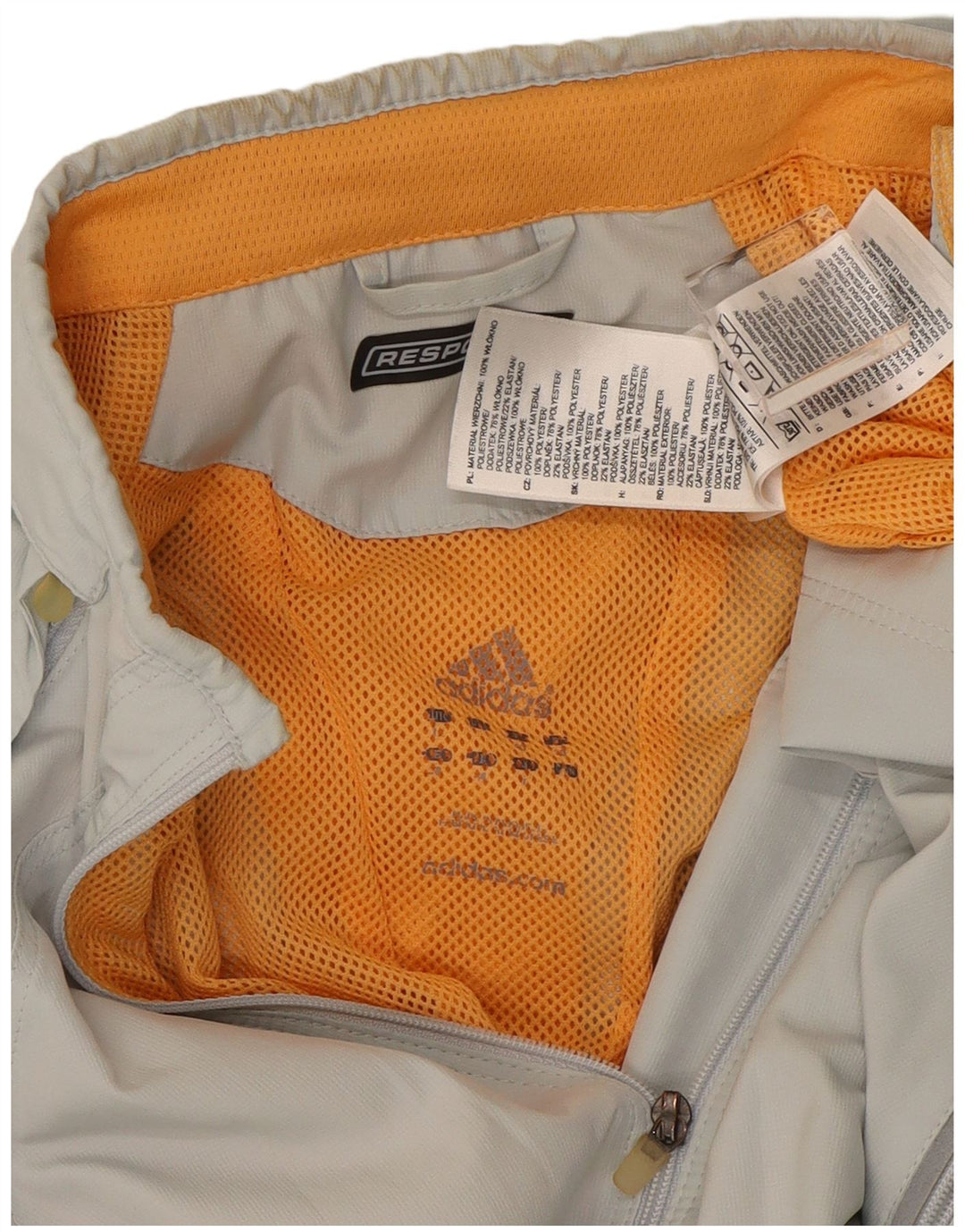 ADIDAS Womens Clima Proof Rain Jacket UK 14 Large Grey Polyester