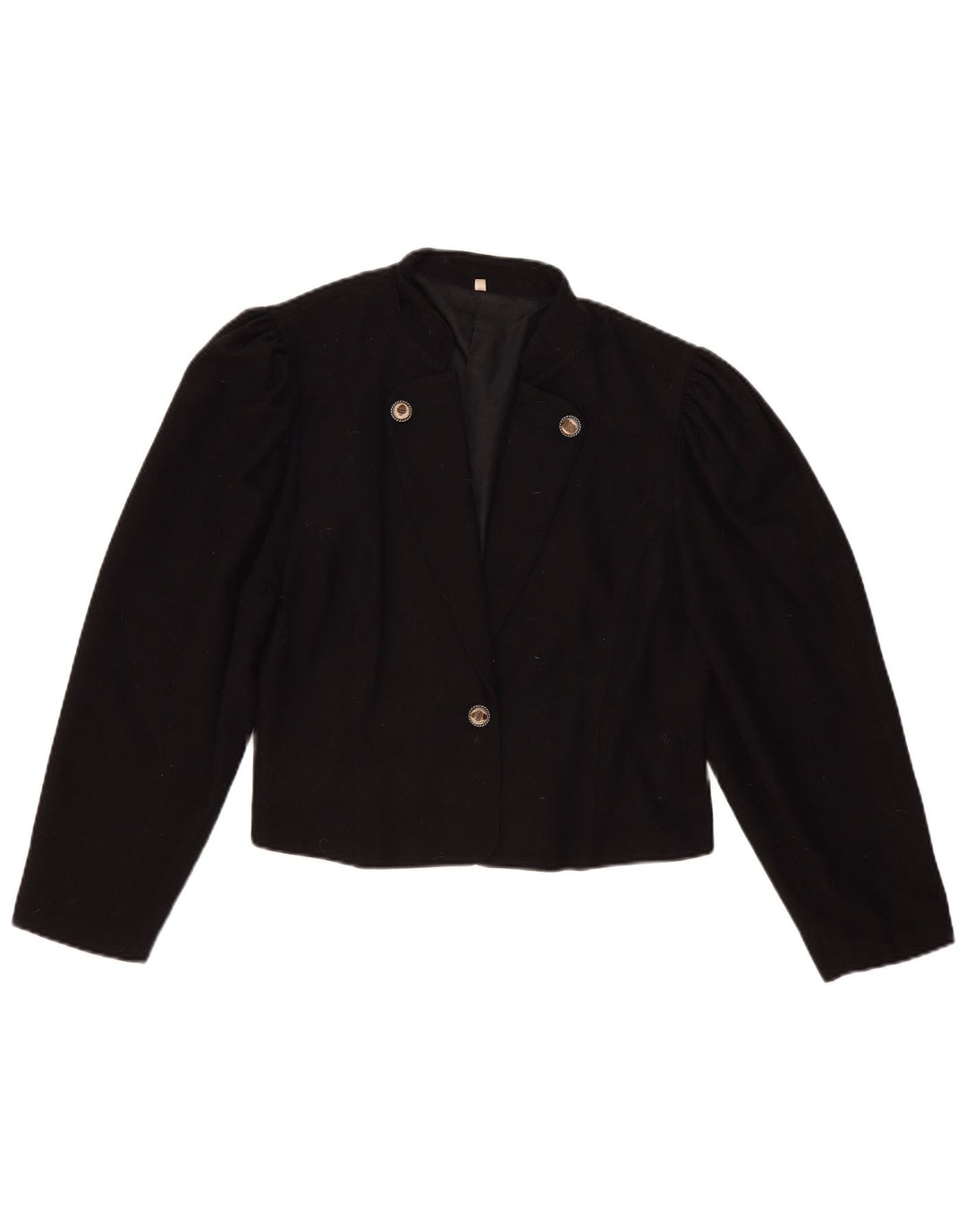 Vintage Womens 1 Button Blazer Jacket IT 44 Medium Black Wool