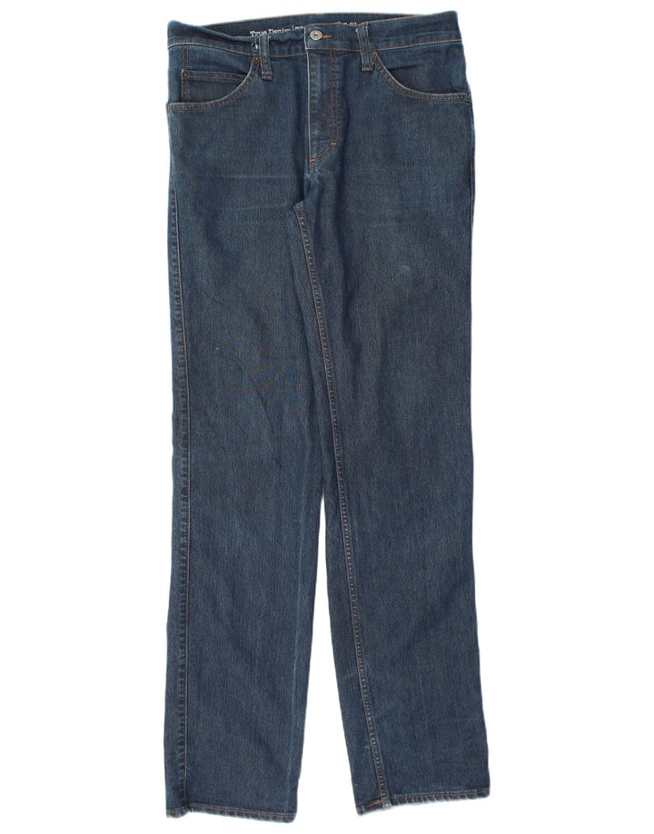 MUSTANG Mens Tramper Straight Jeans W32 L36 Navy Blue Cotton