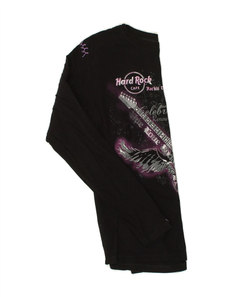 HARD ROCK CAFE Womens Cairo Graphic Top Long Sleeve UK 12 Medium Black | Vintage Hard Rock Cafe | Thrift | Second-Hand Hard Rock Cafe | Used Clothing | Messina Hembry 