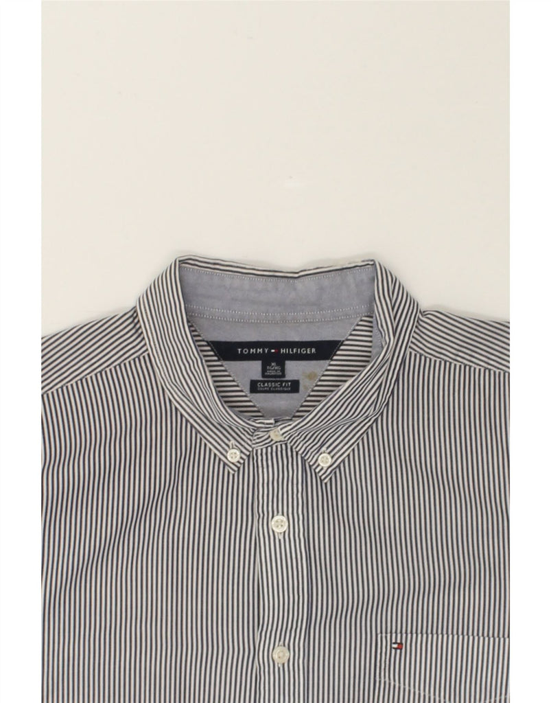 TOMMY HILFIGER Mens Classic Fit Shirt XL Grey Pinstripe | Vintage Tommy Hilfiger | Thrift | Second-Hand Tommy Hilfiger | Used Clothing | Messina Hembry 