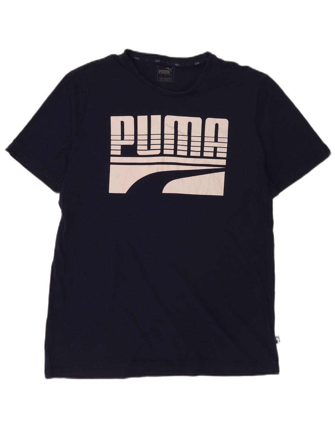 Puma Mens Graphic T-Shirt Top Large Navy Blue