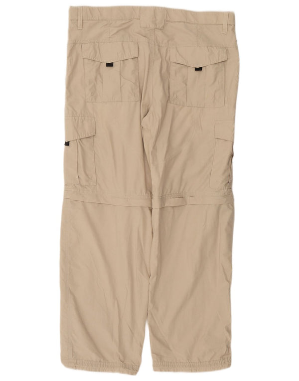 Marks & Spencer Mens Straight Cargo Trousers W36 L29 Beige Cotton
