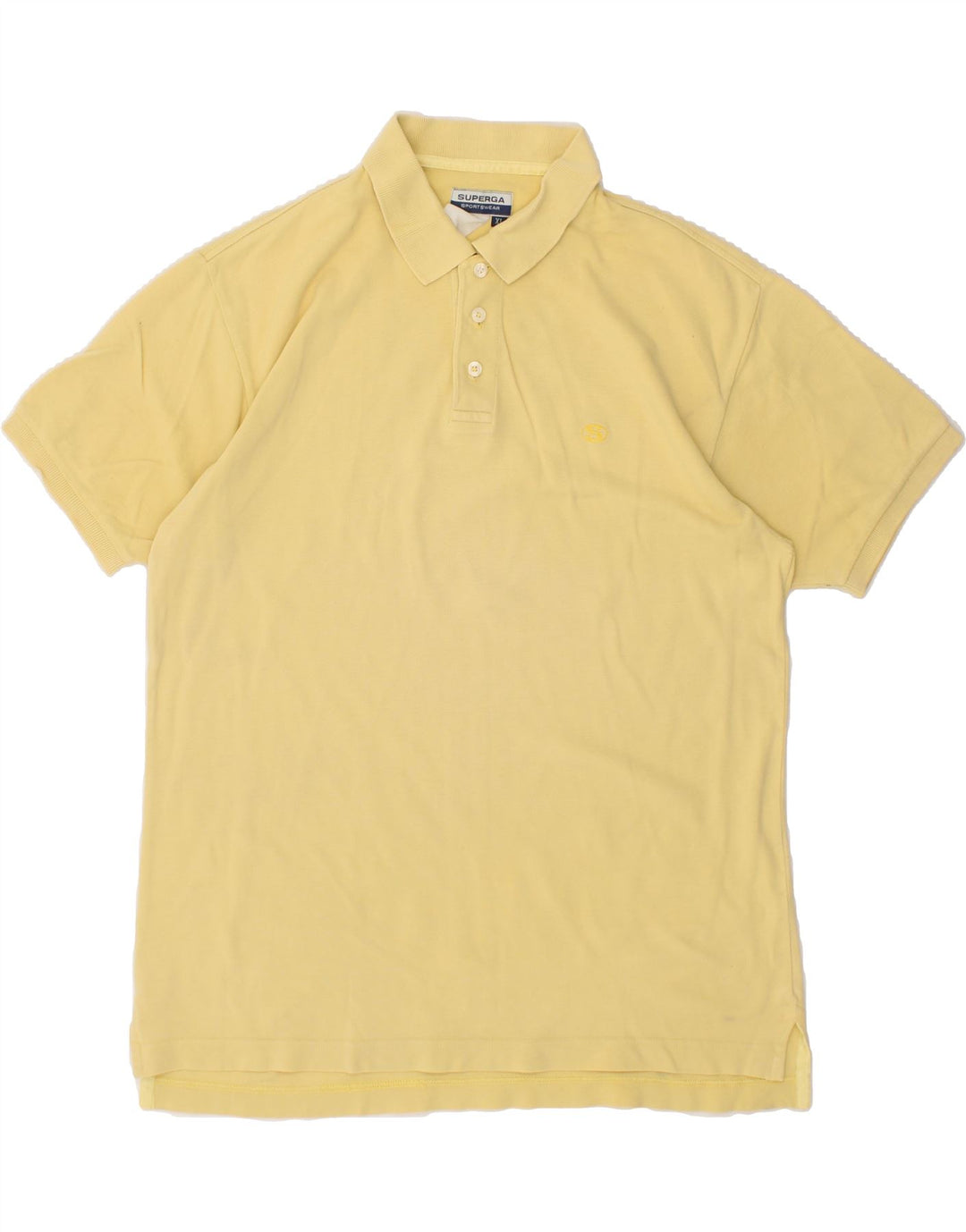 SUPERGA Mens Polo Shirt XL Yellow Cotton Vintage Superga and Second-Hand Superga from Messina Hembry 