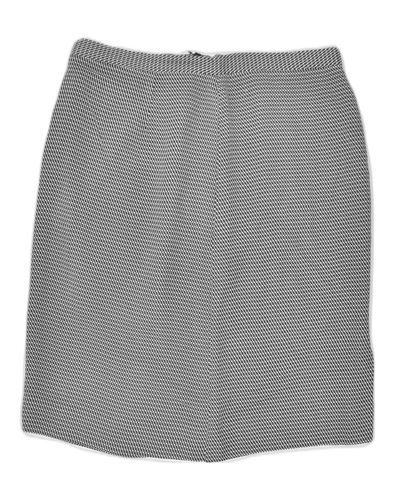 VINTAGE Womens Straight Skirt UK 14 Large W30 Grey Houndstooth Polyester | Vintage | Thrift | Second-Hand | Used Clothing | Messina Hembry 