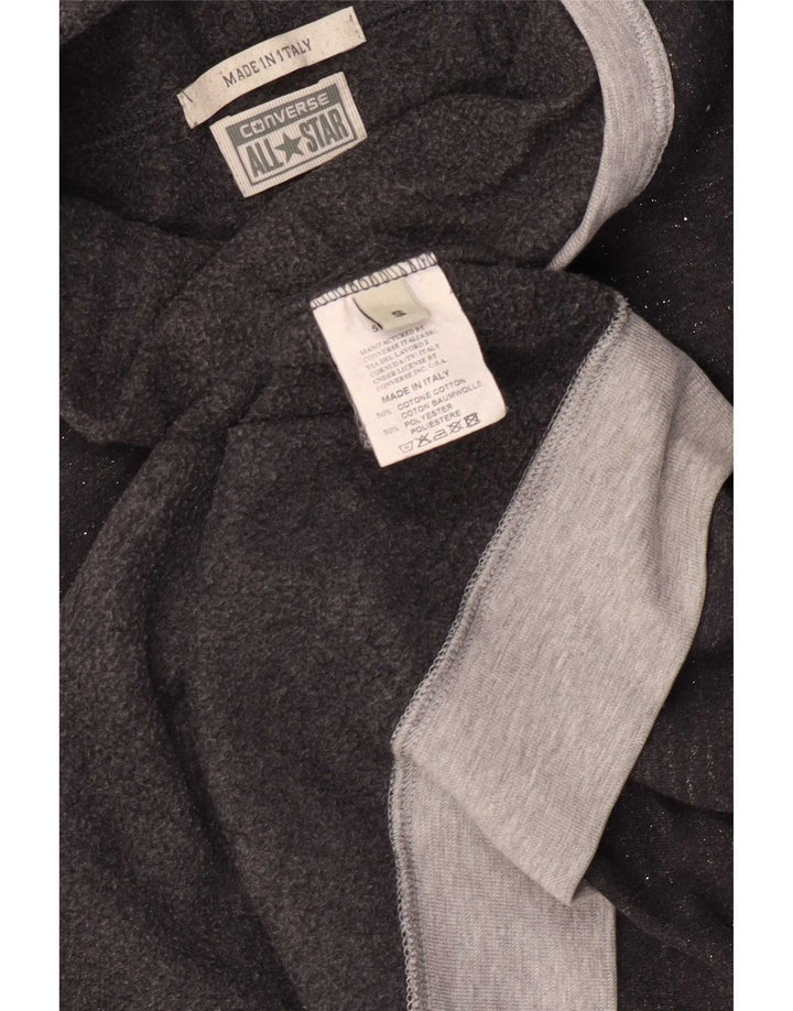 Converse Womens Graphic Sweatshirt Jumper UK 10 Small Grey Colourblock