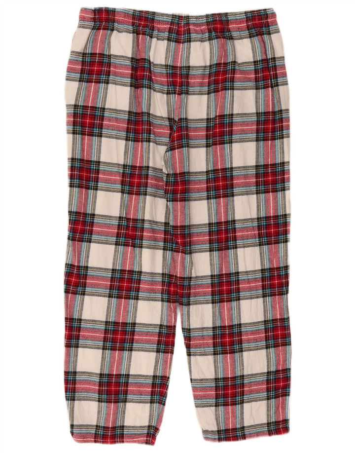 Marks & Spencer Womens Chino Trousers Large W34 L26 Multicoloured Check
