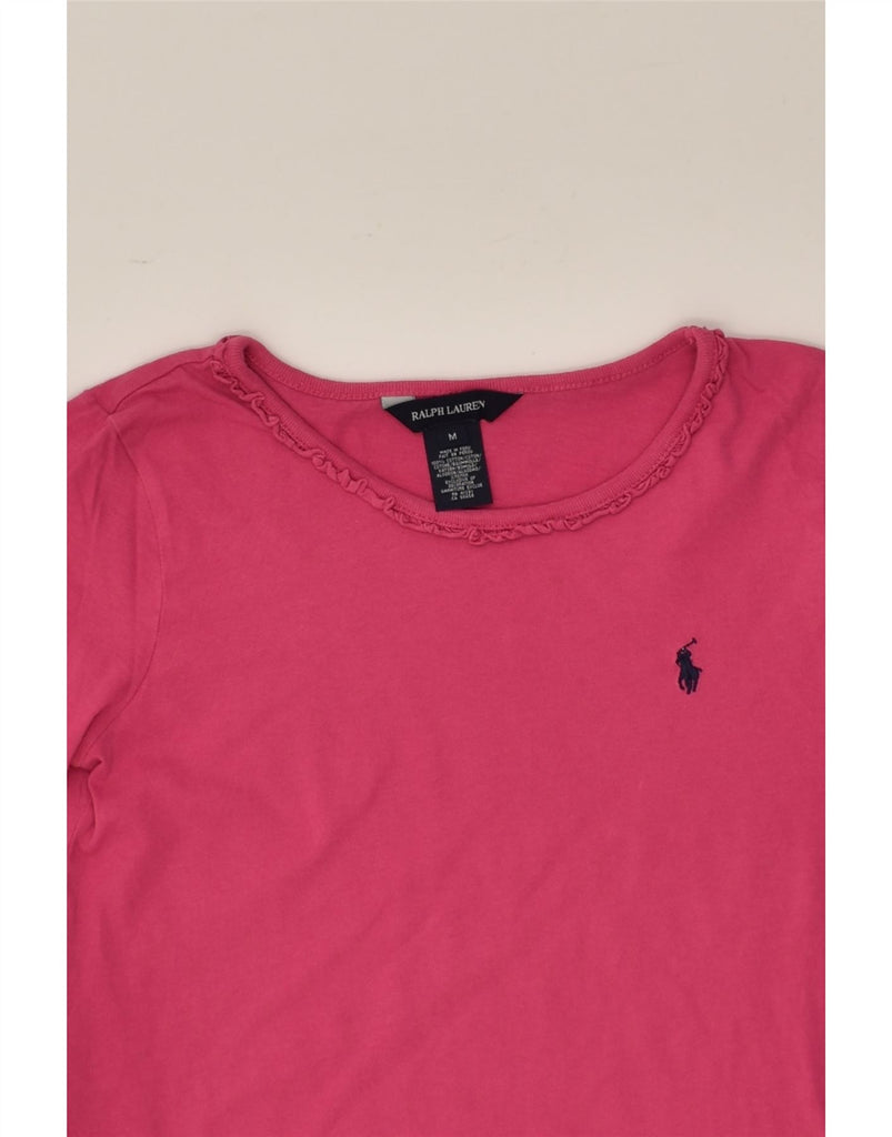 RALPH LAUREN Girls Top Long Sleeve 7-8 Years Medium  Pink Cotton | Vintage Ralph Lauren | Thrift | Second-Hand Ralph Lauren | Used Clothing | Messina Hembry 