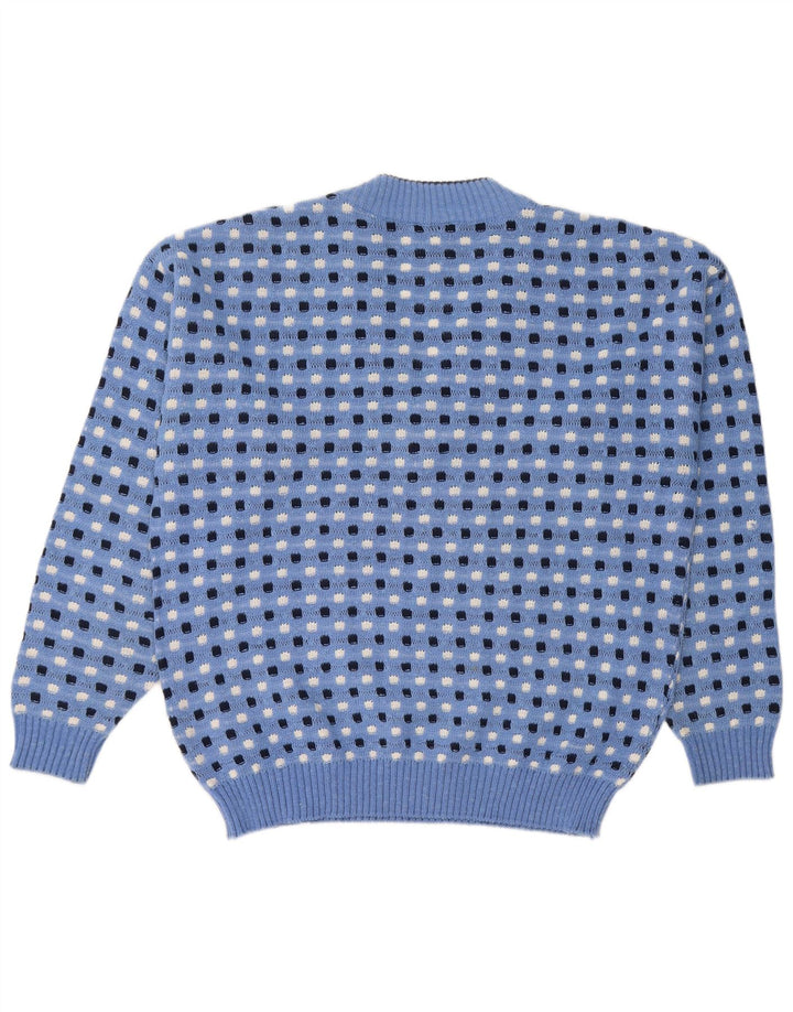 C&A Womens V-Neck Jumper Sweater IT 48/50 XL Blue Check Cotton