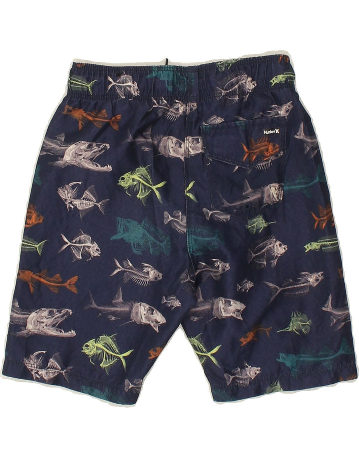 HURLEY Boys Graphic Sport Shorts 5-6 Years Navy Blue Polyester Fish Vintage Hurley and Second-Hand Hurley from Messina Hembry 