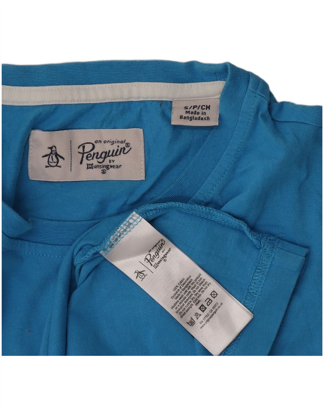 Penguin Mens T-Shirt Top Small Blue Cotton