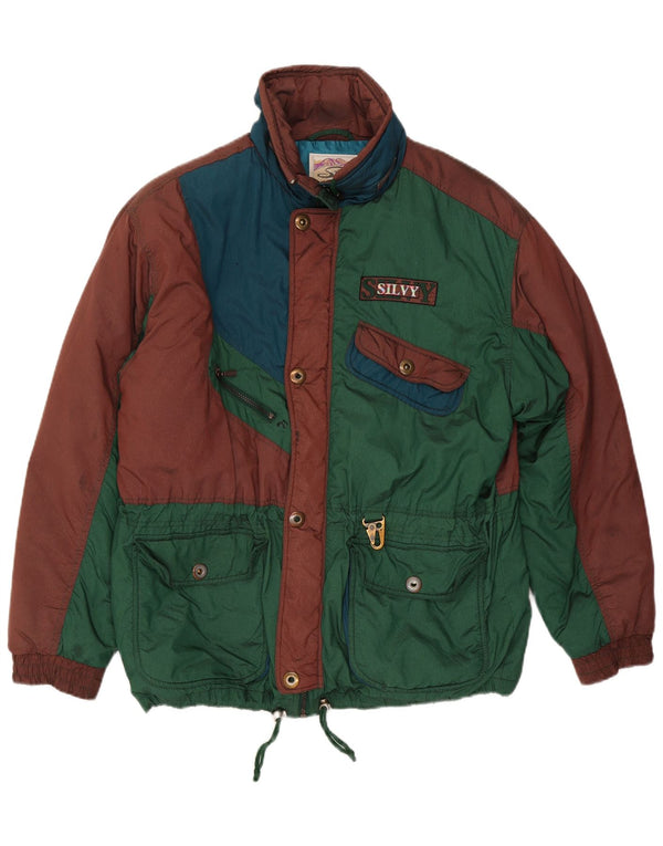 Silvy Mens Ski Jacket IT 52 XL Green Colourblock Polyester