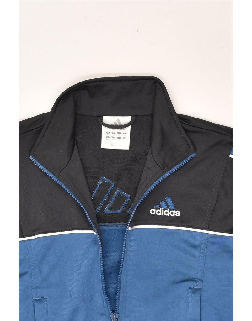 ADIDAS Boys Graphic Tracksuit Top Jacket 9-10 Years Blue Colourblock | Vintage Adidas | Thrift | Second-Hand Adidas | Used Clothing | Messina Hembry 