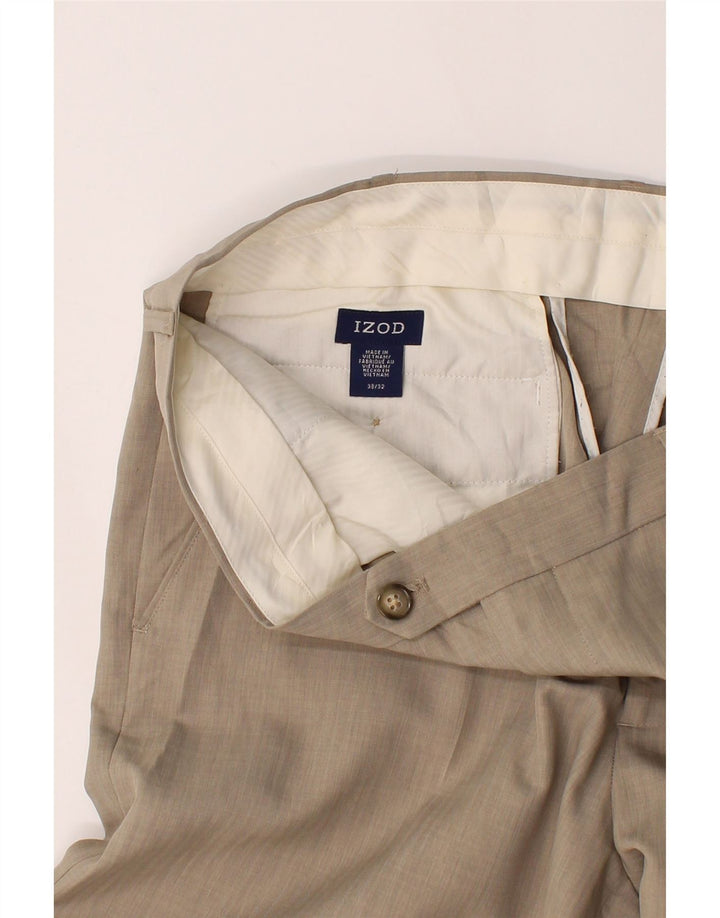 IZOD Mens Straight Suit Trousers W38 L32 Beige Vintage Izod and Second-Hand Izod from Messina Hembry 