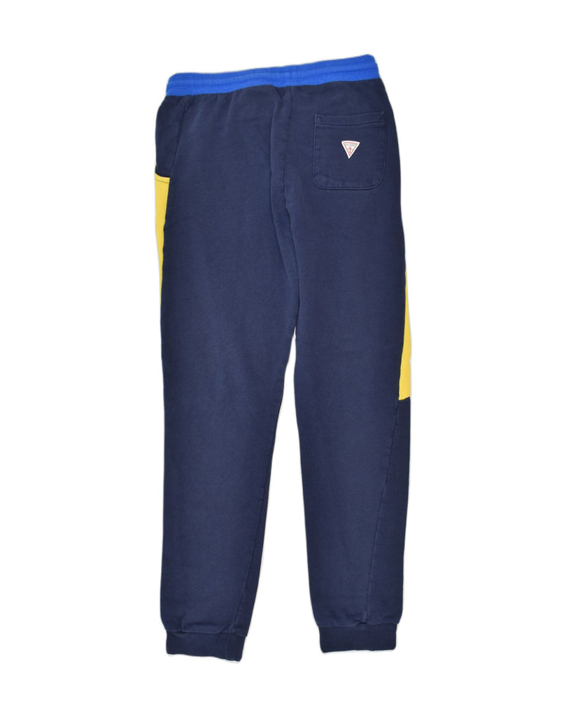 GUESS Boys Tracksuit Trousers Joggers 13-14 Years Navy Blue Colourblock | Vintage | Thrift | Second-Hand | Used Clothing | Messina Hembry 