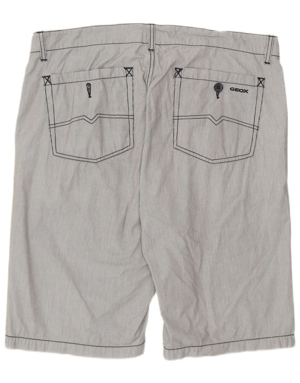 Geox Mens Chino Shorts IT 52 XL W38 Blue Pinstripe