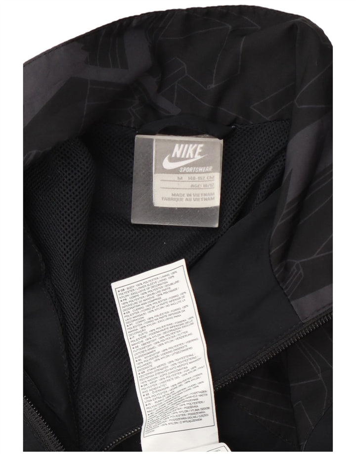 Nike Boys Tracksuit Top Jacket 10-11 Years Medium Navy Blue Geometric