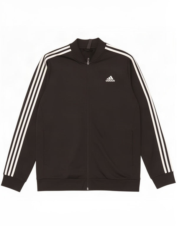 Adidas Mens Tracksuit Top Jacket Large Black Polyester