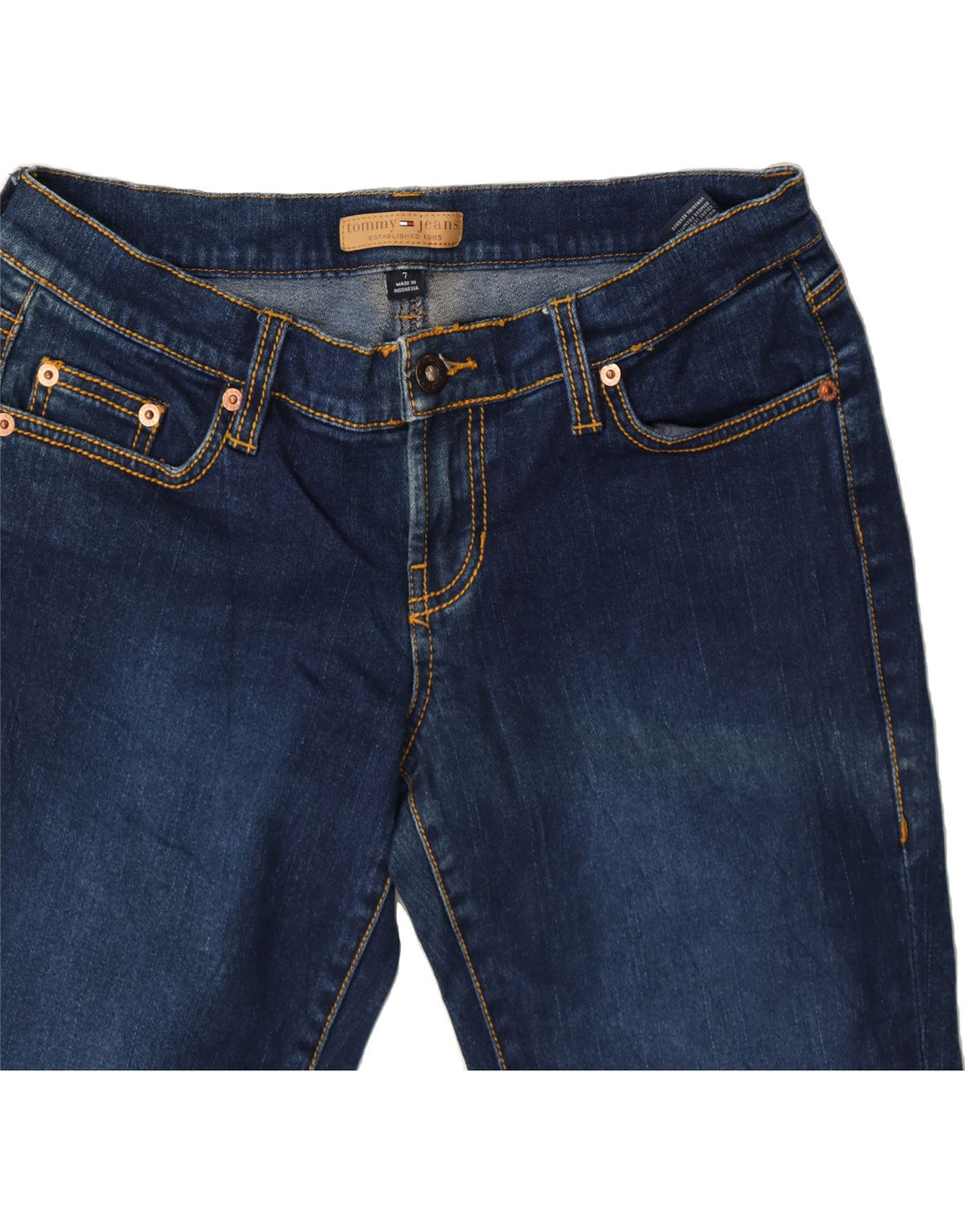 TOMMY HILFIGER Womens Straight Jeans US 7 Medium W28 L31 Blue Cotton Vintage Tommy Hilfiger and Second-Hand Tommy Hilfiger from Messina Hembry 