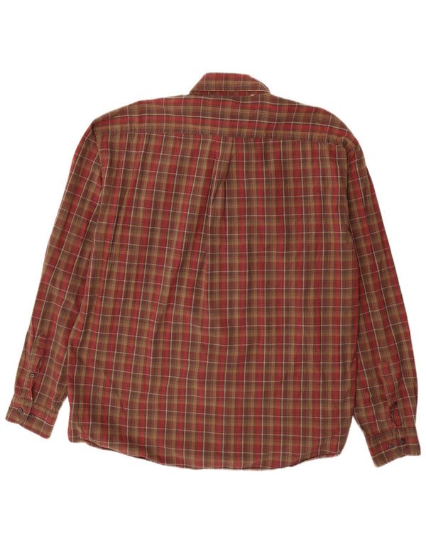 Sergio Tacchini Mens Shirt 2XL Brown Check Cotton